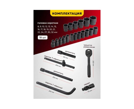  Набор инструментов Forcekraft FK-4245B-5MPB (57604) 24пр. 1/2" (6гр) 