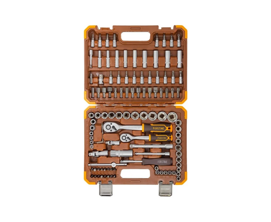  Набор инструментов FORSTIME FT-41082-5DS (57355) в пластиковом кейсе (108 предметов) 1/4", 3/8" 