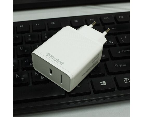  СЗУ Krutoff CH-09 USB Type-C, PD 20W (white) 