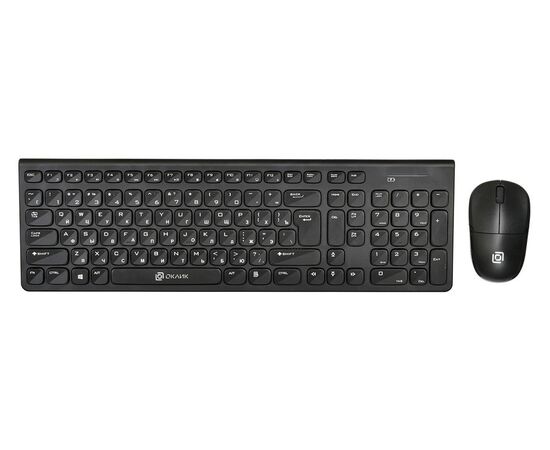  Клавиатура + мышь Oklick 220M клав:черный мышь:черный USB беспроводная slim Multimedia 