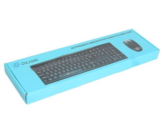 Клавиатура + мышь Oklick 230M клав:черный мышь:черный USB беспроводная 