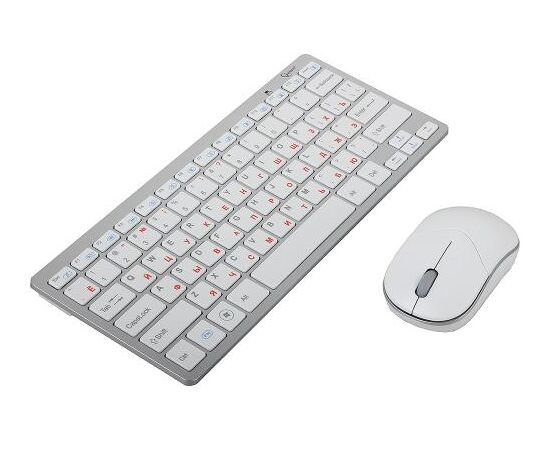  Клав.+ мышь Gembird KBS-7001 White, Wireless, USB, FN клавиши, батарейки в комплекте 