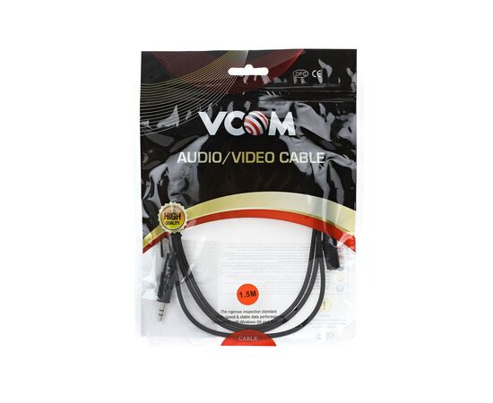  Кабель Vcom VAV7179-1.5M удлинительный 3.5 Jack (M) - 3.5 Jack (F), стерео, аудио, 1.5м 
