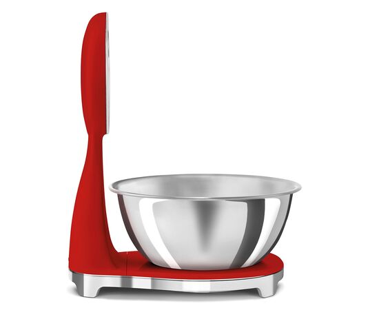  Весы кухонные SMEG KSF01RDWW аналоговый/цифровой дисплей, выбор единицы измерения, максимальный 5кг, шаг 1г, красный 