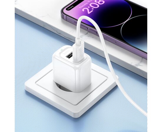  СЗУ 2USB 2.4A для Lightning Hoco CS51A 1м (White) 