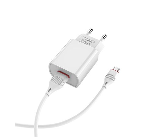  СЗУ BOROFONE BA20A Sharp 1USB, 5V, 2,1A + Micro (белый) 