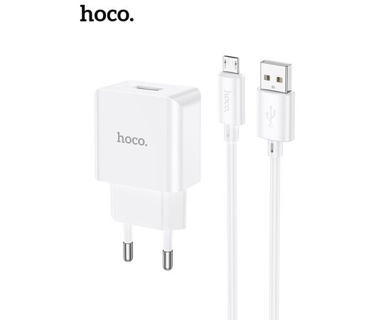  СЗУ HOCO C106A Leisure, 1USB + Micro (EU) (белый) 