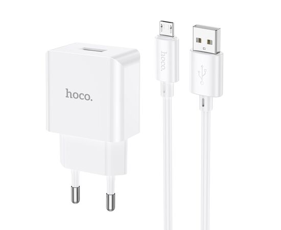  СЗУ HOCO C106A Leisure, 1USB + Micro (EU) (белый) 