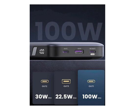  Power bank UGREEN PB720 (25188) PD 100W 20000mAh Gray 