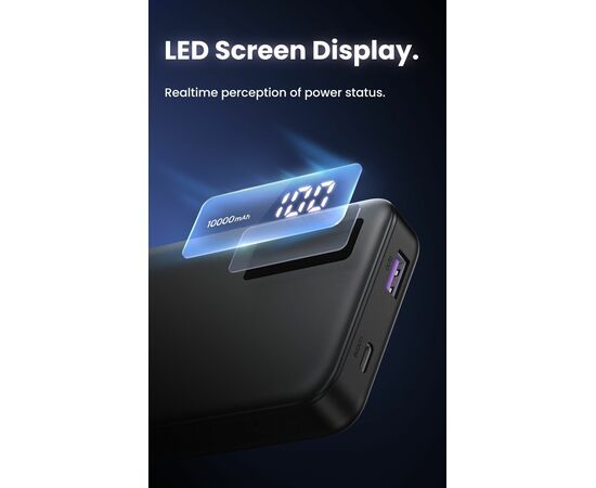  Внешний аккумулятор UGREEN PB311 (25742) 10000mAh Mini Quick Charging 20W Power Bank Black 