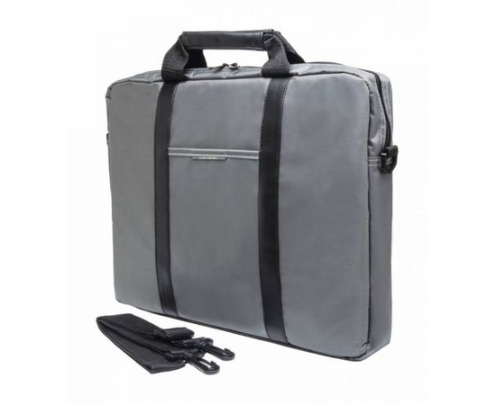  Сумка для ноутбука 15,6" PC Pet Nylon Style Toplader Front pocket Stiched PU Stripes, Gray (PCP-1003GR) 