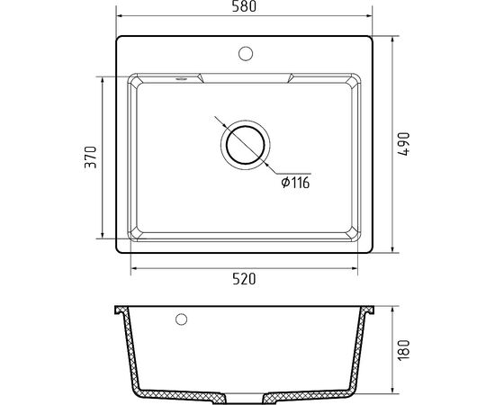  Мойка для кухни GRANFEST Urban 658 серый 
