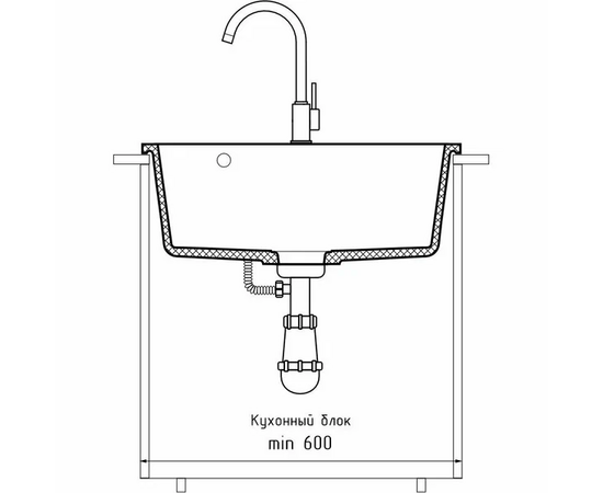 Мойка для кухни GRANFEST Urban 658 серый 