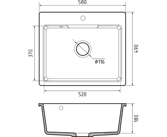  Кухонная мойка GRANFEST Urban 658 dark gray 