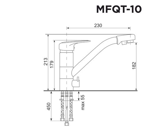  Кухонный смеситель MAUNFELD MFQT-10DGR темно-серый 