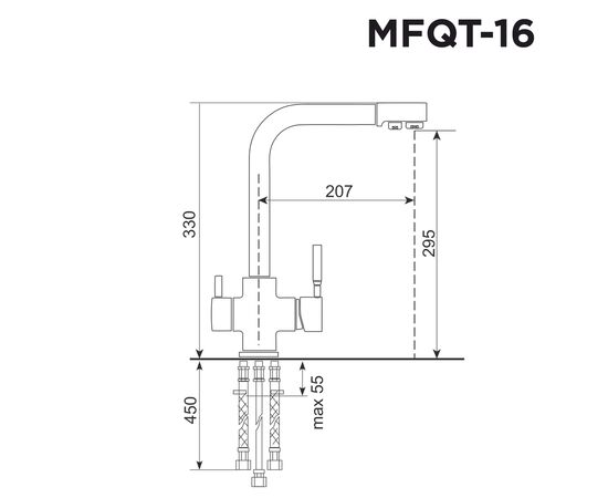 Кухонный смеситель MAUNFELD MFQT-16LBG светло-бежевый 