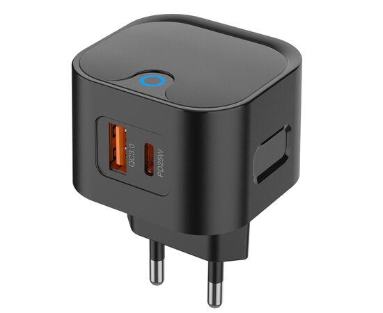  СЗУ PERO TC21 USB-A + USB-C, PD 25W черный 