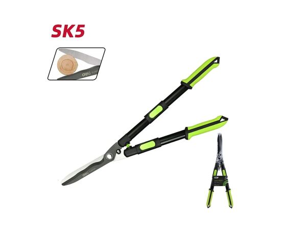  Садовые ножницы Deli DL580324 длина 630-820мм, телескопическая рукоятка, лезвие с тефлоновым покрытием, сталь SK5 