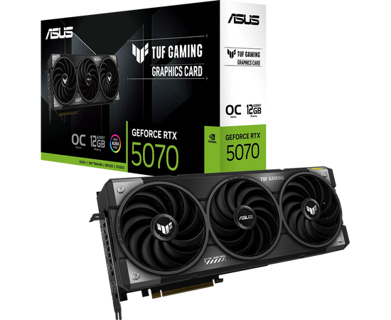  Видеокарта ASUS RTX5070 Tuf Gaming 12GB (Tuf-RTX5070-O12G-Gaming) (90YV0LZ0-M0NA00) GDDR7 192bit 3xDP 2xHDMI 3Fan RTL 