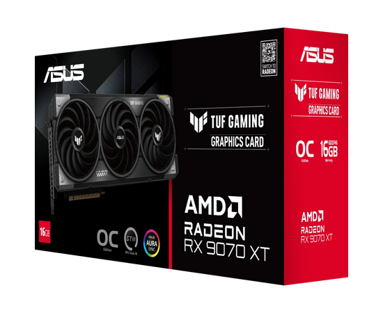  Видеокарта ASUS RX9070XT Tuf Gaming OC 16GB (Tuf-RX9070XT-O16G-Gaming) (90YV0L70-M0NA00) GDDR6 256bit 3xDP HDMI 3Fan RTL 