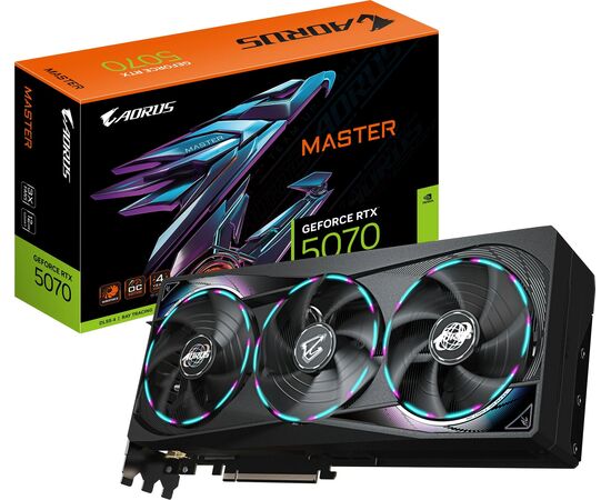  Видеокарта Gigabyte Nvidia GeForce RTX 5070 Master 12Gb (GV-N5070AORUS M-12GD 1.0), GDDR7, Ret 