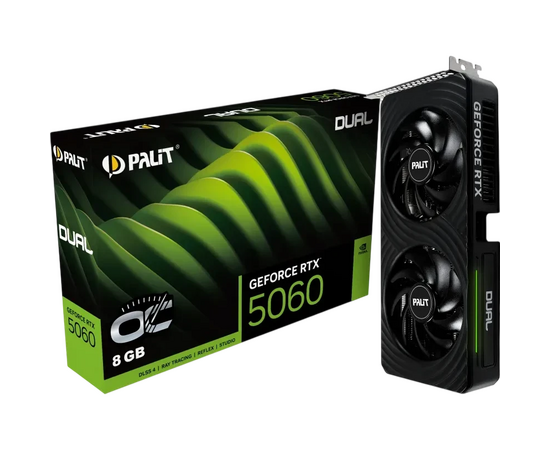  Видеокарта PALIT RTX5060 8GB Dual OC 8GB (NE75060S19P1-GB2063D) PCIE16 