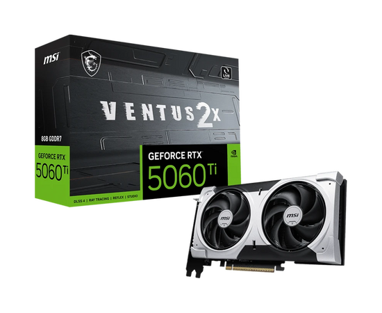  Видеокарта MSI RTX 5060 Ti 8G Ventus 2X Plus, 8Gb 128bit GDDR7 2572/28000/HDM PCI-E 5.0 