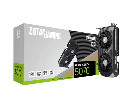  Видеокарта Zotac RTX 5070 Twin Edge OC 12Gb (ZT-B50700H-10P) 192bit GDDR7 2542/28000/HDMIx1/DPx3 PCI-E 5.0 