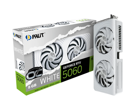  Видеокарта PALIT RTX5060 8GB (PA-RTX5060) White OC 8GB (NE75060U19P1-GB2063M) PCIE16 