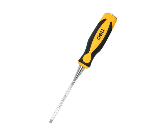  Стамеска плоская Deli DL6209-E1 ширина 9мм, длина 140мм, CrV, прорезиненная рукоять 