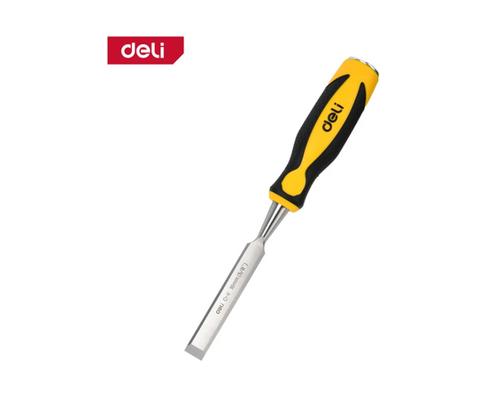  Стамеска плоская Deli DL6216-E1 ширина 16мм, длина 140мм, CrV, прорезиненная рукоять 