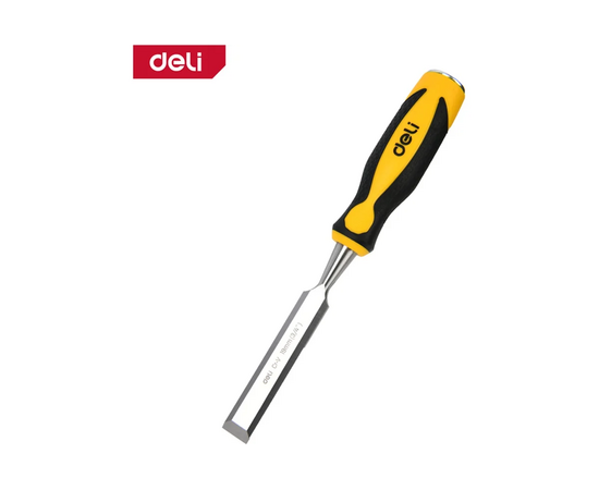  Стамеска плоская Deli DL6219-E1 ширина 19мм, длина 140мм, CrV, прорезиненная рукоять 