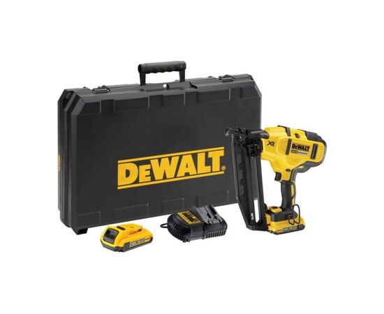  Пистолет шпилькозабивной аккумуляторный DeWALT DCN660D2-QW с АКБ и ЗУ желтый 