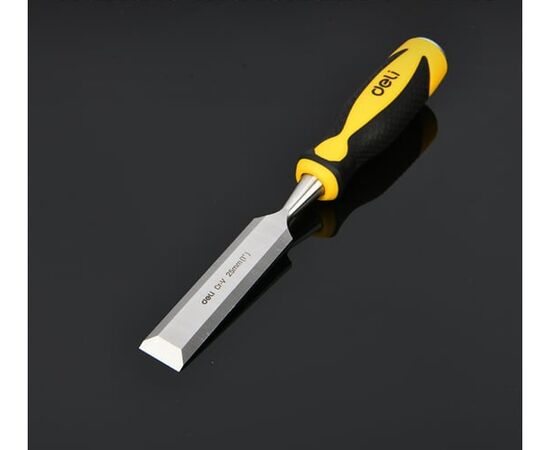  Стамеска плоская Deli DL6225-E1 ширина 25мм, длина 140мм, CrV, прорезиненная рукоять 