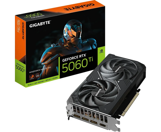  Видеокарта Gigabyte Nvidia GeForce RTX 5060TI Windforce Max (GV-N506TWF2MAX OC-16GD 1.0) 16ГБ, GDDR7, OC, Ret 