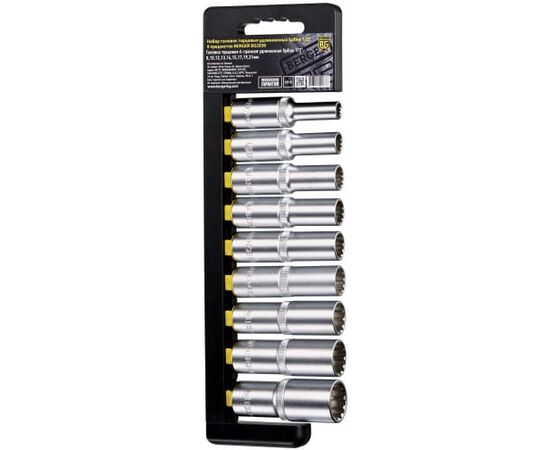  Набор головок торцевых BERGER BG2039 1/2" Spline 9 предметов (8-21 мм) 