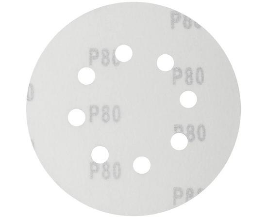  Круг шлифовальный WILLMARK 39664К d 125мм P80 с липучкой, с отверстиями (5шт/уп.) 