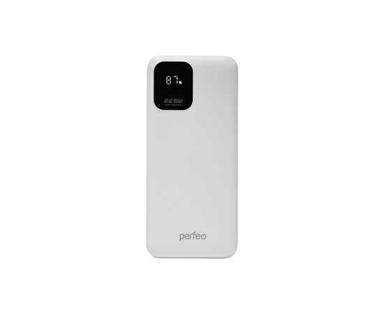  Повербанк Perfeo  20000 mAh/LED дисплей/PD + QC 3.0/Type-C/2 USB/Выход: 5A, max 22.5W/ Белый 