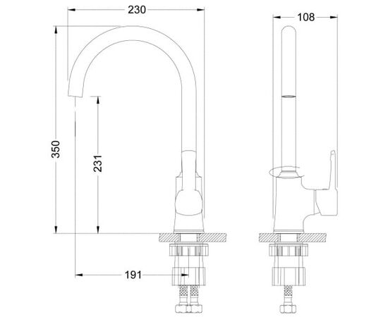  Смеситель для кухни LEMARK Evitta (LM0505C) высок. излив, хром 