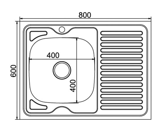  Мойка Mixline 528180 60х80 0,8 левый выпуск 3 1/2 18см с сифоном 