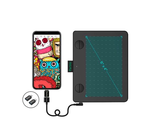  Графический планшет PARBLO A640 V2 А6 черный 