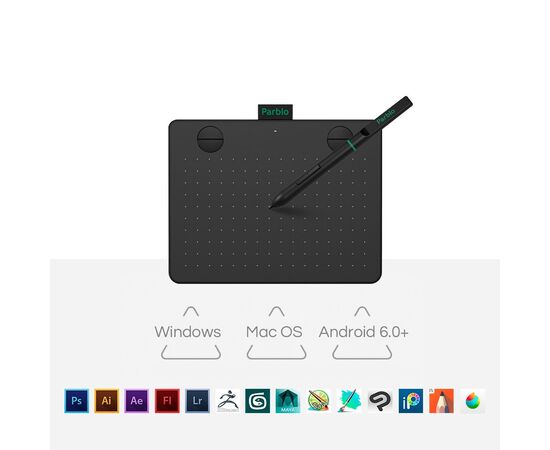  Графический планшет PARBLO A640 V2 А6 черный 