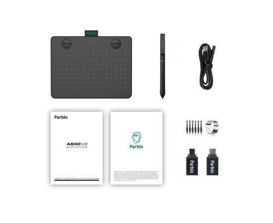  Графический планшет PARBLO A640 V2 А6 черный 