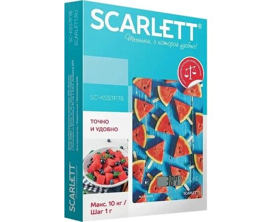  Весы кухонные Scarlett SC-KS57P78 красный/арбуз 