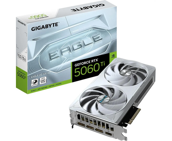  Видеокарта Gigabyte Nvidia GeForce RTX 5060TI Eagle OC (GV-N506TEAGLEOC ICE-8GD 1.0) 8ГБ, GDDR7, Ret 