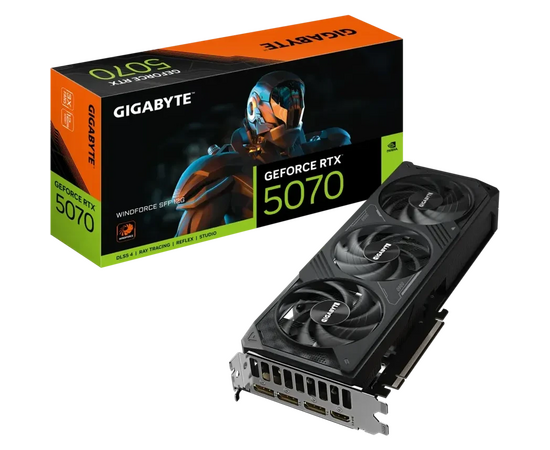  Видеокарта Gigabyte RTX5070 Windforce SFF 12GB (GV-N5070WF3-12GD) GDDR7 192bit 3xDP HDMI 3Fan RTL 