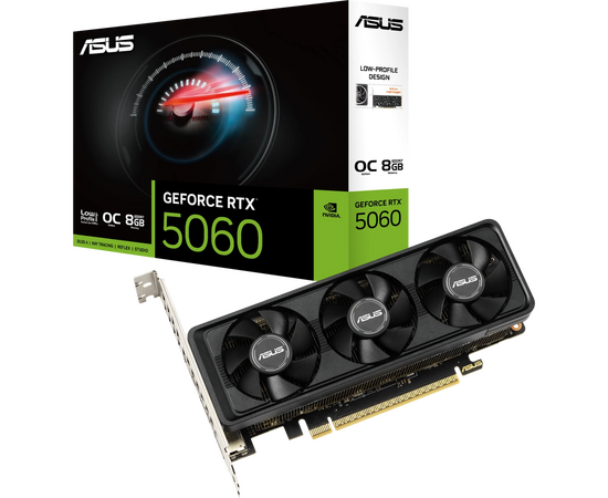  Видеокарта Asus Nvidia GeForce RTX 5060 (RTX5060-O8G-LP-BRK) 8Gb PCI-E 4.0 128bit GDDR7 2550/28000 HDMIx1 DPx3 HDCP Ret 