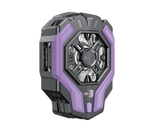  Кулер игровой (охлаждение) для смартфонов HOCO GM26 Ambitious cooling mobile phone fan (черный/фиолетовый) 