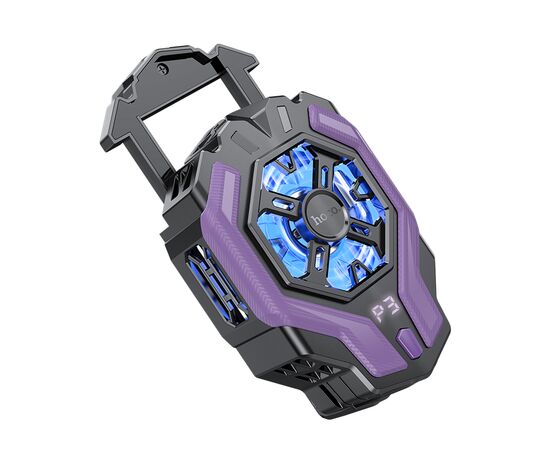  Кулер игровой (охлаждение) для смартфонов HOCO GM26 Ambitious cooling mobile phone fan (черный/фиолетовый) 