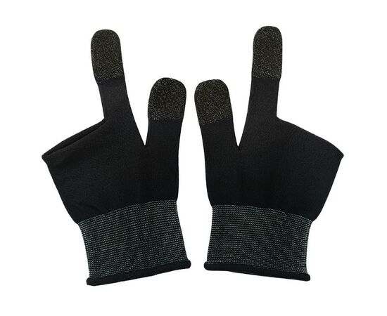  Напальчники для мобильных игр HOCO GA21 Eagle Claw silver fiber two-finger gaming gloves (черный) 
